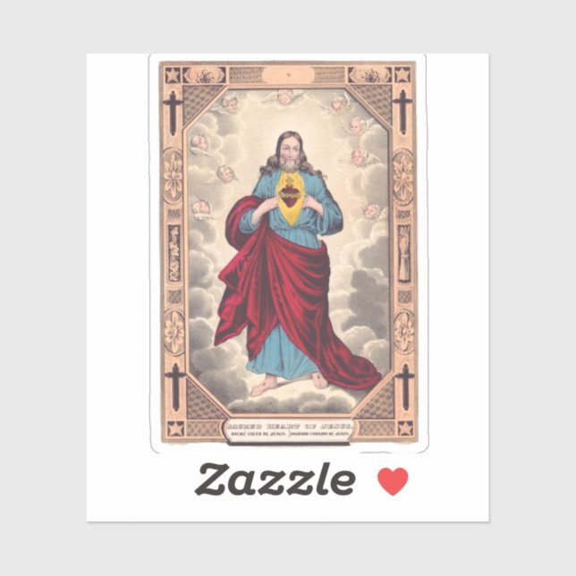 Sticker Le Sacré-Cœur de Jésus (Feuille)