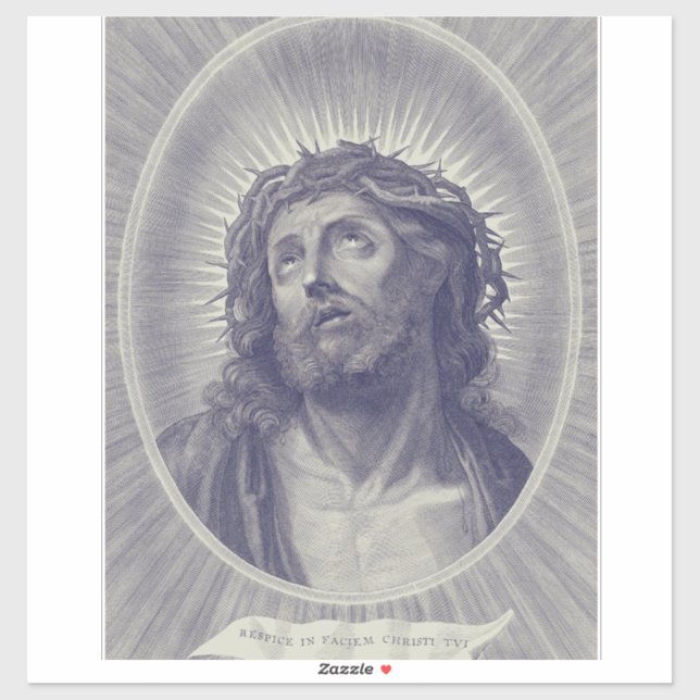 Sticker Le Saint Visage de Jésus avec Couronne d'Épines Ar (Feuille)