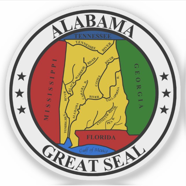 Sticker Le sceau de l'état de l'Alabama (Devant)