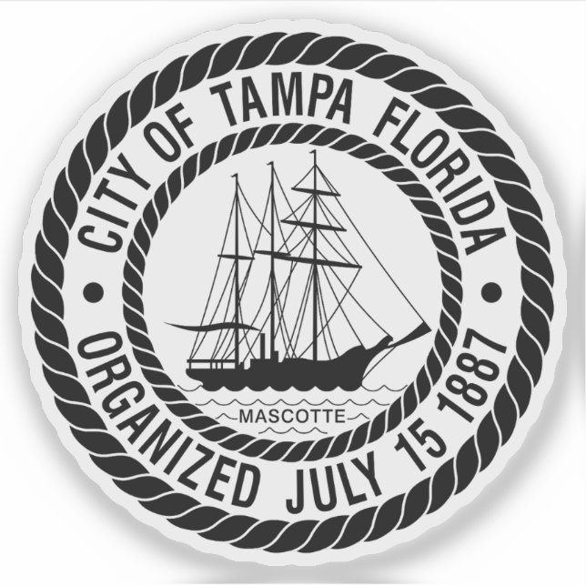 Sticker Le sceau de Tampa, Floride (Devant)