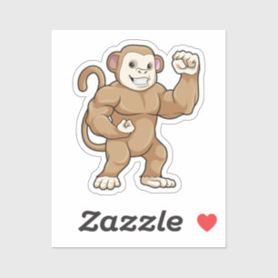 Sticker Le singe comme culturiste au Bodybuilding