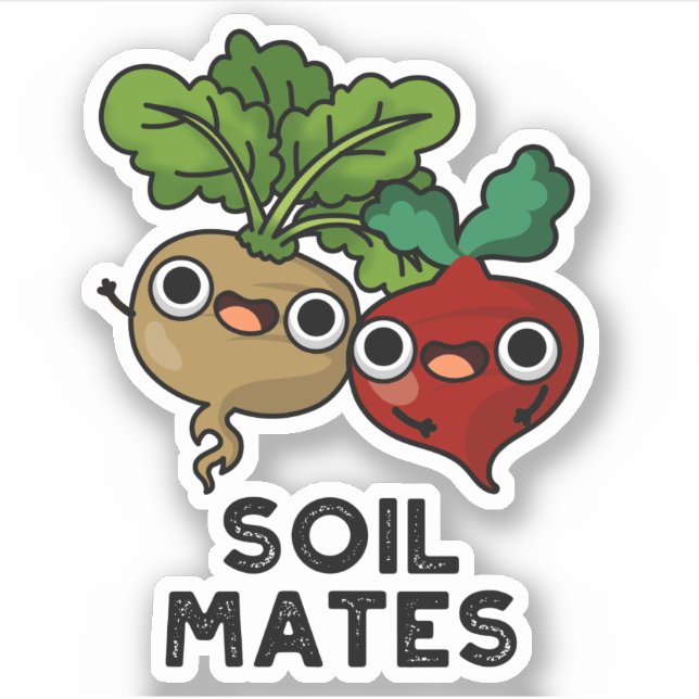Sticker Le sol Mates Funky Beet Root Pun (Devant)