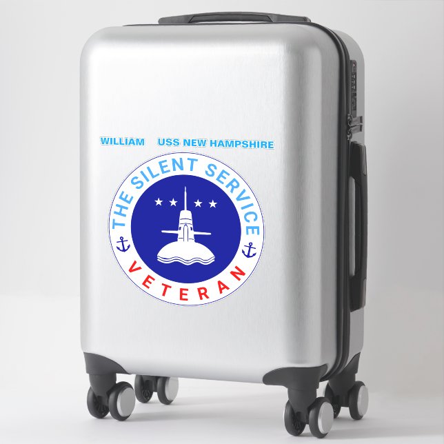 Sticker Le sous-marin vétéran du service silencieux élégan (Sur valise)