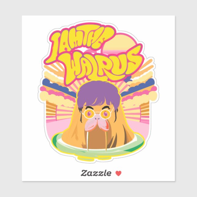 Sticker Le Super Walrus - Vibes Rock Retro (Feuille)