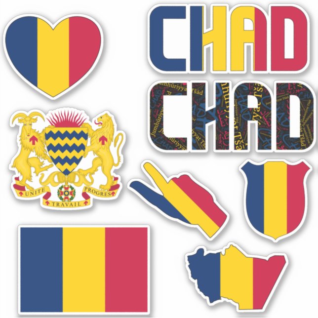 Sticker Le Tchad Extraordinaire forme les symboles nationa (Devant)
