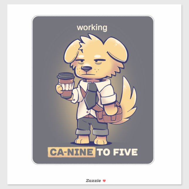 Sticker Le travail de CaNINE à CINQ (Feuille)