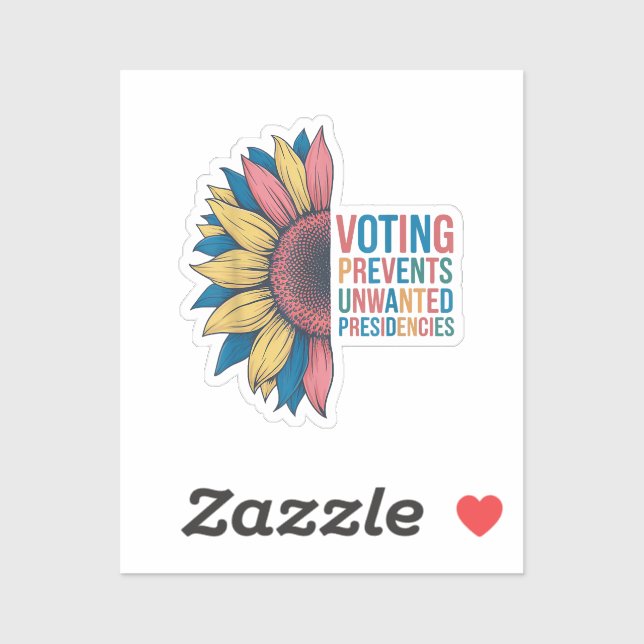 Sticker Le vote empêche les présidences indésirables Conce (Feuille)