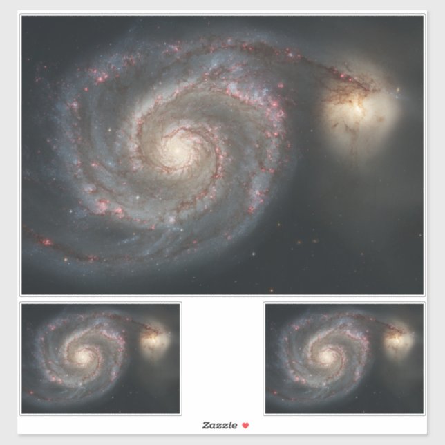 Sticker Le Whirlpool Galaxy M51 & Companion dans l'espace (Feuille)
