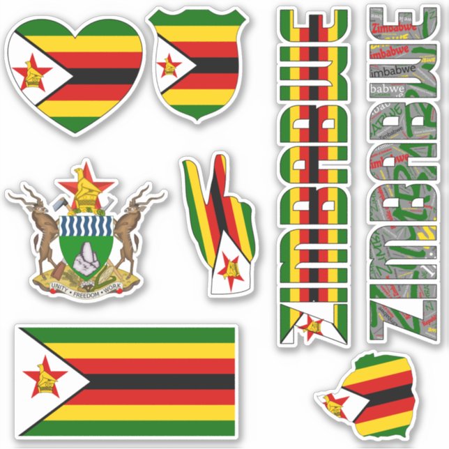 Sticker Le Zimbabwe Extraordinaire forme des symboles nati (Devant)