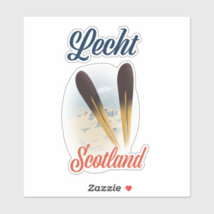 Sticker Lecht Ecosse Ski affiche art de voyage