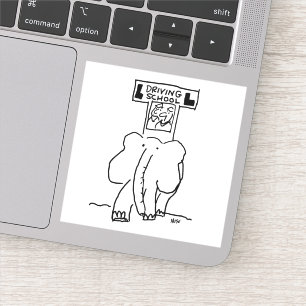 Sticker Leçons De Conduite Des Éléphants. Drôle