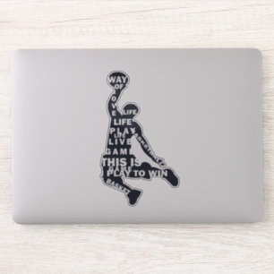 Sticker Lecteur de basketball slunk avec texte intégral