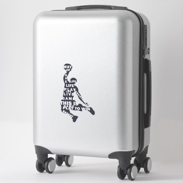 Sticker Lecteur de basketball slunk avec texte intégral (Sur valise)