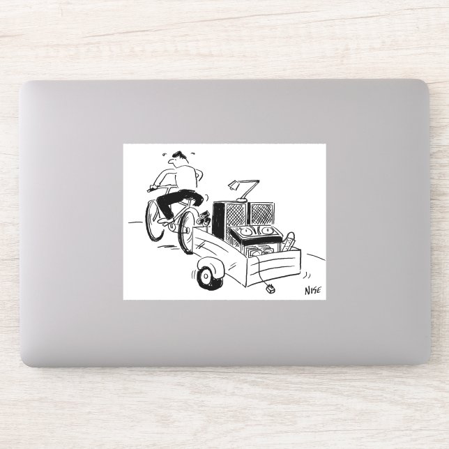 Sticker Lecteur de disque de disco mobile DJ drôle dessin  (Ordinateur)