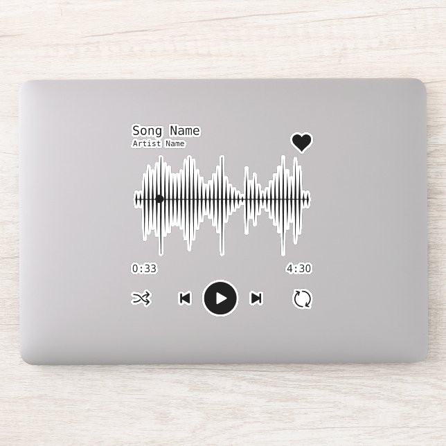 Sticker Lecteur de musique Artiste et chanson Personnalisé (Ordinateur)