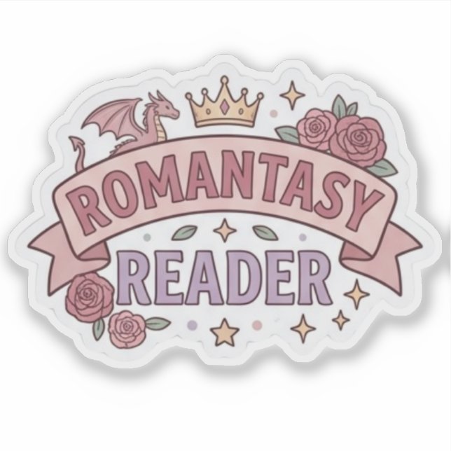 Sticker Lecteur de romantasy - amateur de lecture de livre (Devant)