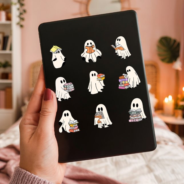 Sticker Lecture Cute Ghosts Pack Éffrayant Book Lovers Feu (Créateur téléchargé)
