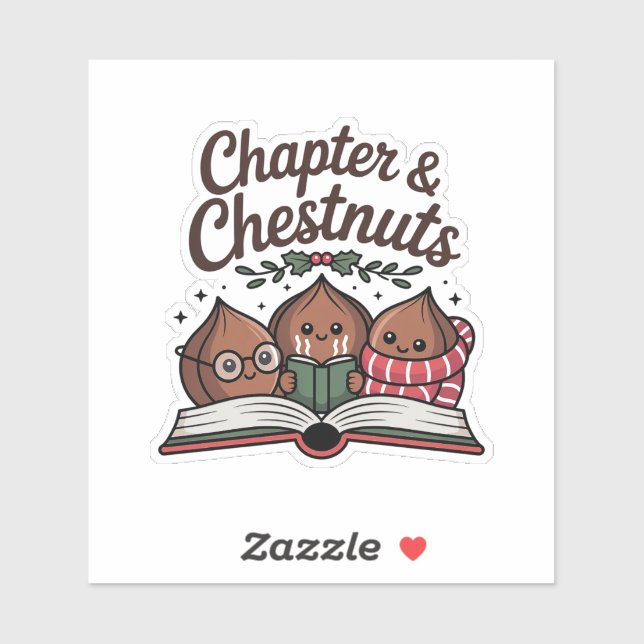 Sticker Lecture de Noël Chapitre & Marrons (Feuille)