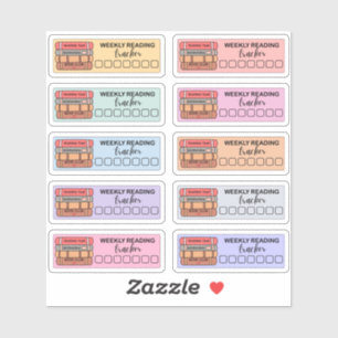 Sticker Lecture hebdomadaire Journal Tracker Bookish Plann