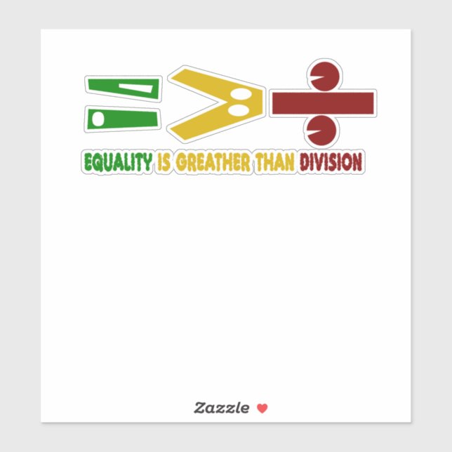 Sticker l'égualité est plus grande que la division (Feuille)