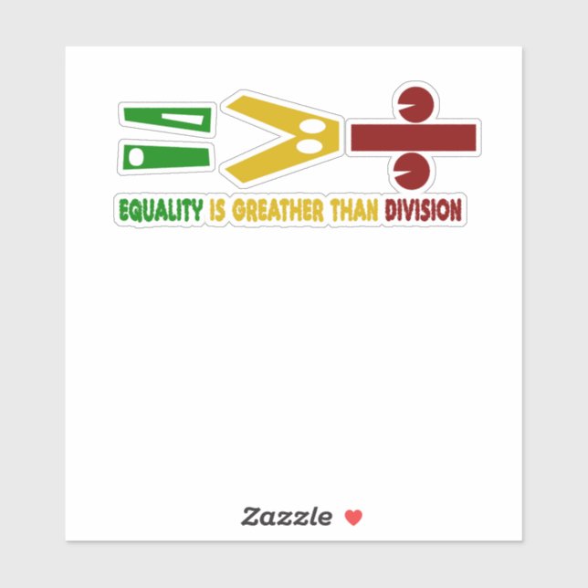 Sticker l'égualité est plus grande que la division (Feuille)