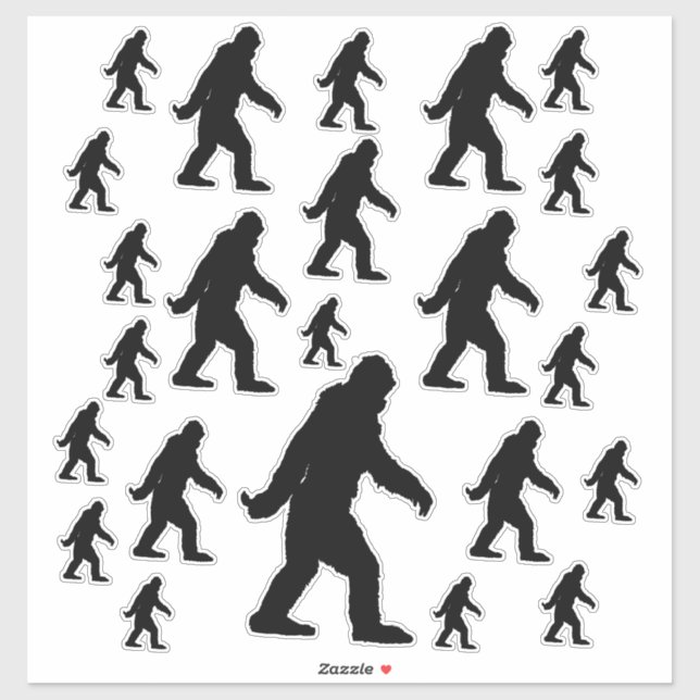 Sticker L'emblématique silhouette noire Sasquatch Bigfoot  (Feuille)