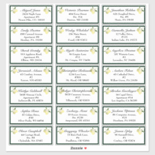 Sticker Lemon Garden White Mariage Adresse du client