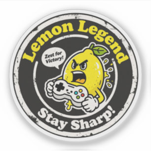 Sticker "Lemon Legend" Jeu de nourriture Pun graphique Vin