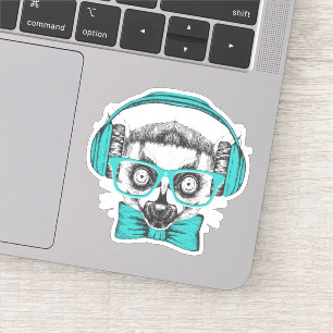 Sticker Lemur   Music Lover