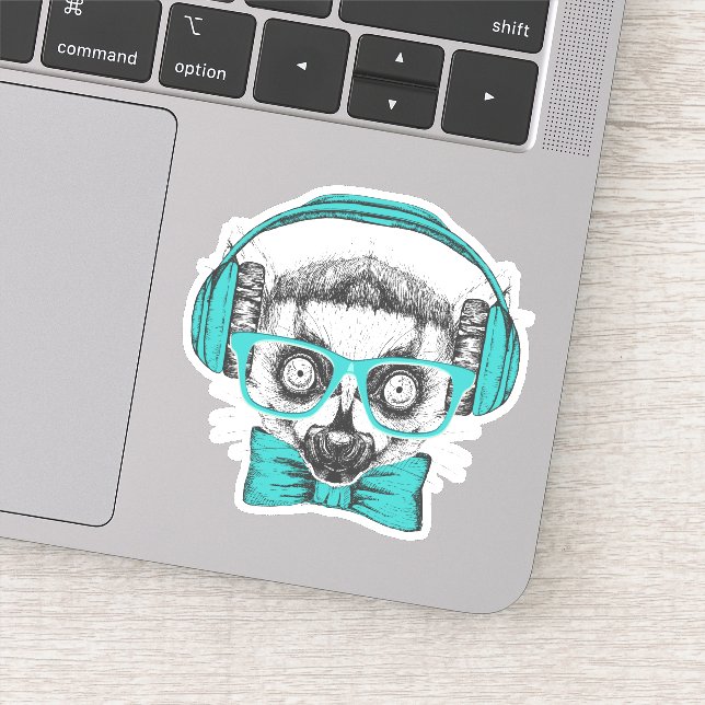 Sticker Lemur | Music Lover (Détail)