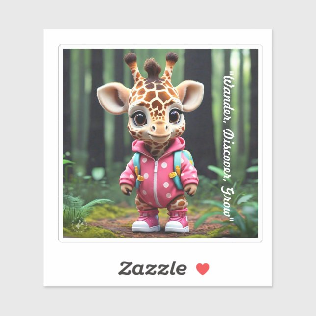 Sticker "L'enfant qui s'étonne de la faune" (Feuille)