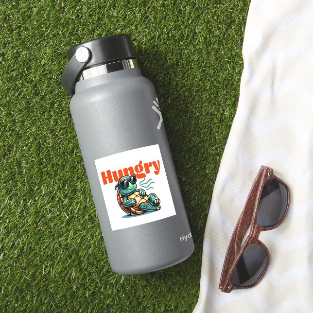 Sticker Lente et faim - Tortue Cool (HydroFlask Insitu)