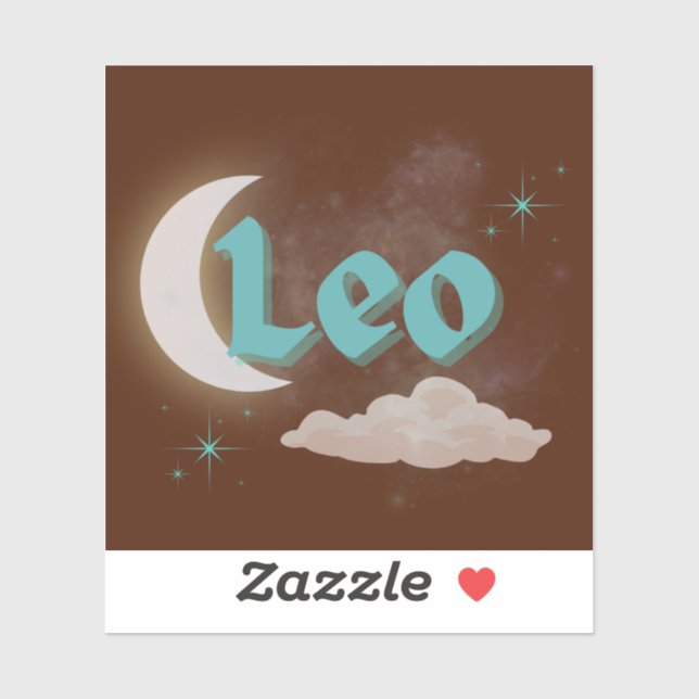 Sticker Leo Celestial esthétique Dreamy Moon Cloud Stars (Feuille)