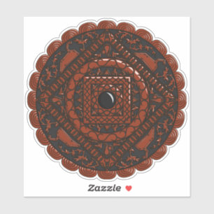 Sticker Leo Mandala Contour