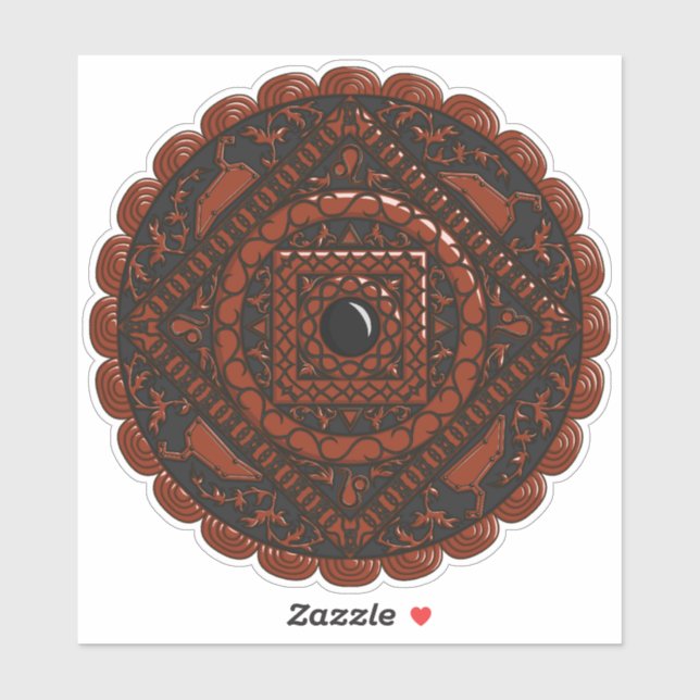 Sticker Leo Mandala Contour (Feuille)