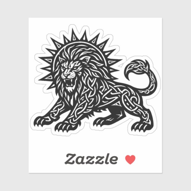 Sticker Leo Zodiac Sun‑Mane Lion | BurnsInHell (Feuille)