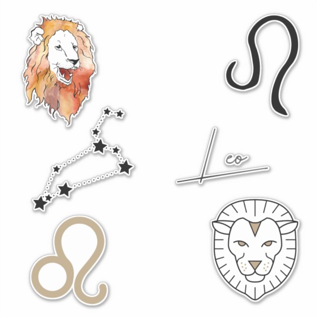 Sticker Leo zodiaque Lion anniversaire astrologie noir (Devant)