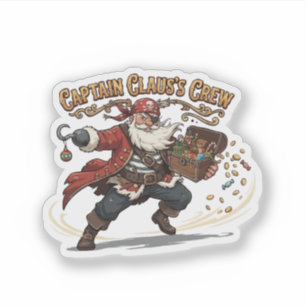 Sticker L'équipage du capitaine Claus pour Noël pirate