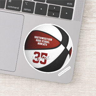 Sticker L'équipe de basket noir Maroon couleurs filles gar