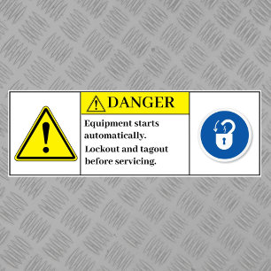 Sticker L'équipement de danger démarre automatiquement Éti