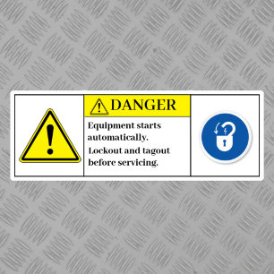 Sticker L'équipement de danger démarre automatiquement Éti