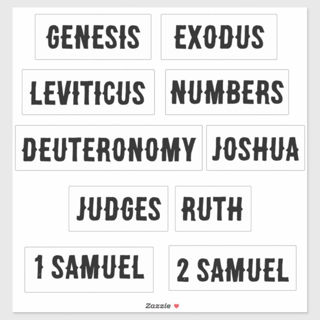 Sticker Les 10 premiers livres de la Bible (Feuille)