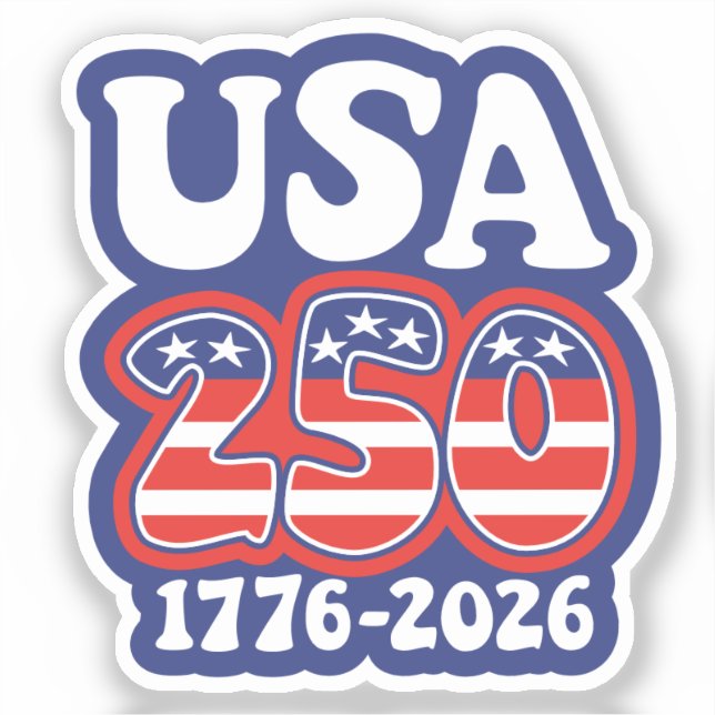 Sticker Les 250 ans d'Amérique - Groovy USA 250 (Recto)