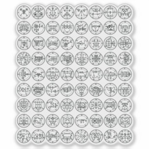 Sticker Les 72 Sigles Démon D'Ars Goetia (Noir)
