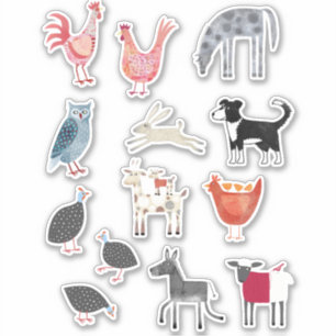 Sticker Les animaux de ferme mignons