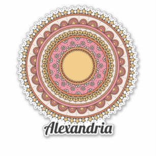 Sticker Les cercles de mandala des filles étoiles fleurs s