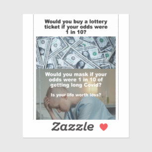 Sticker Les chances de gagner contre la longue Covid vinyl