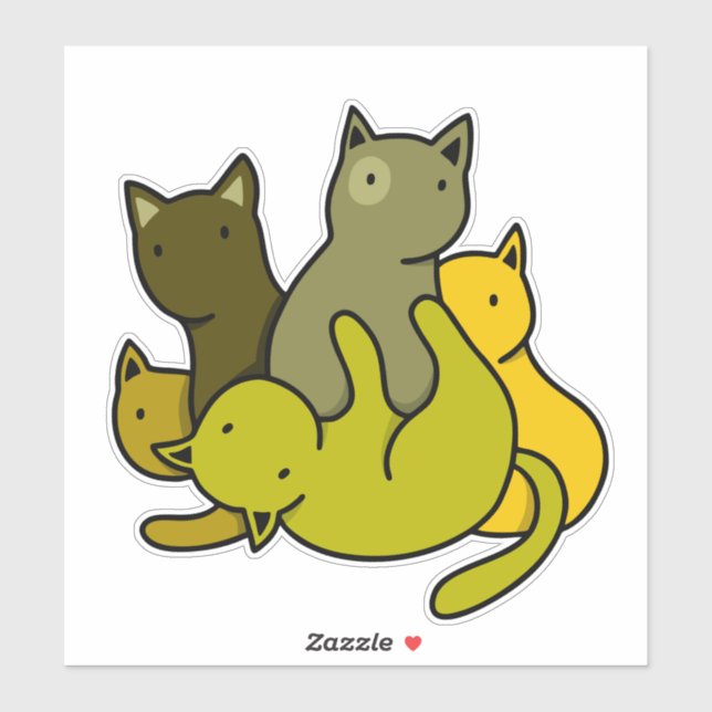 Sticker Les chatons d'olive (Feuille)