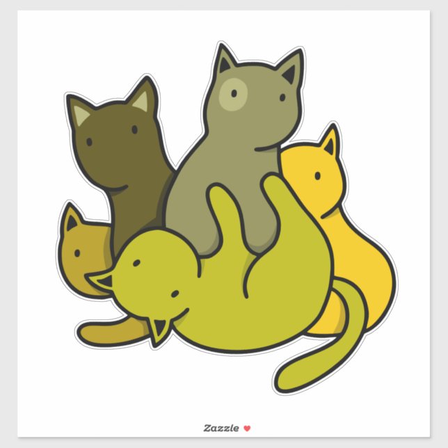 Sticker Les chatons d'olive (Feuille)