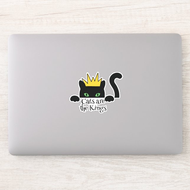 Sticker Les chats noirs mignons sont les rois (Ordinateur)
